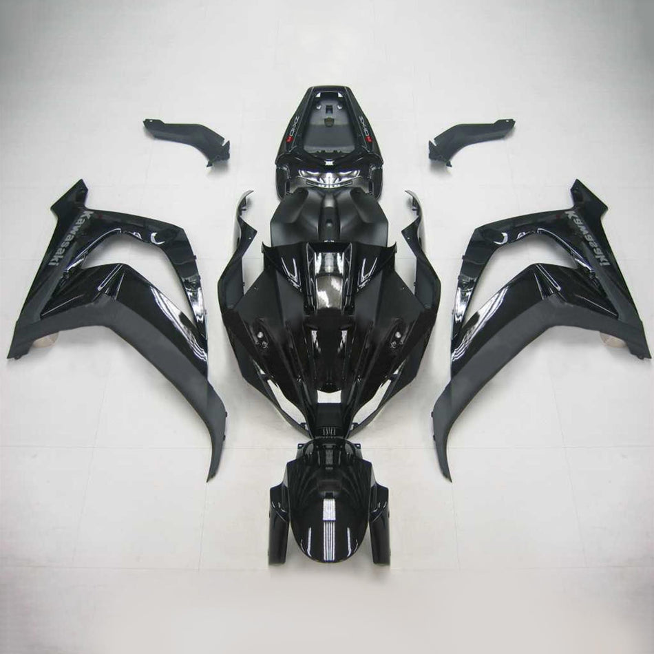 Amotopart Kawasaki 2016-2019 ZX10R Alle Glanzschwarzverkleidungen Kit