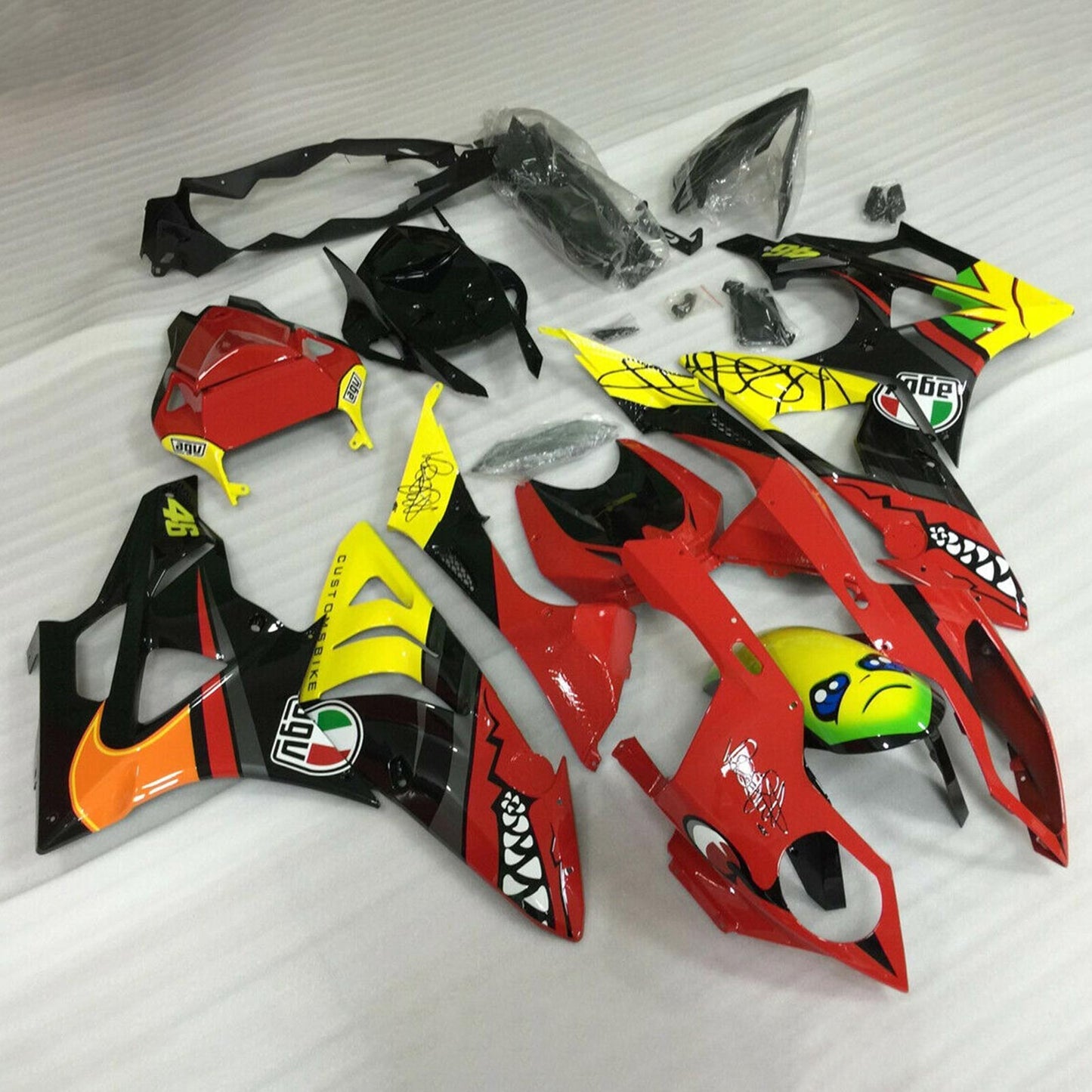 AMOTOPART 2009-2014 BMW S1000RR Red & Yellow FACTION KIT