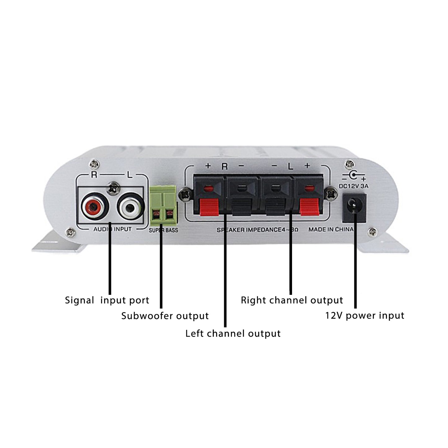 2.1 Canaux 400W Hi-Fi Car Stereo 12V Car Audio Amplifier MP3 Radio Amplifier