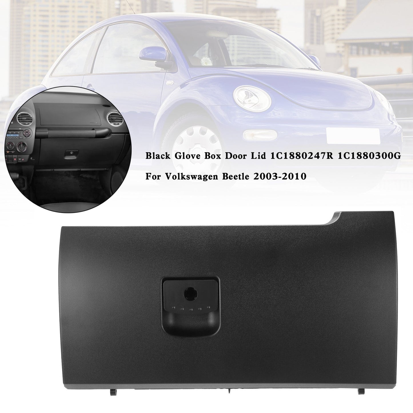 Volkswagen Beetle 2003–2010 schwarzer Handschuhfach-Türdeckel 1C1880247R 1C1880300G