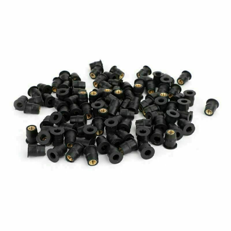 100 Menge 10-32 M5 Gummi-Well-Nuss-Windschutzscheibe & Verkleidung 3/8 Wellnuts-5mm