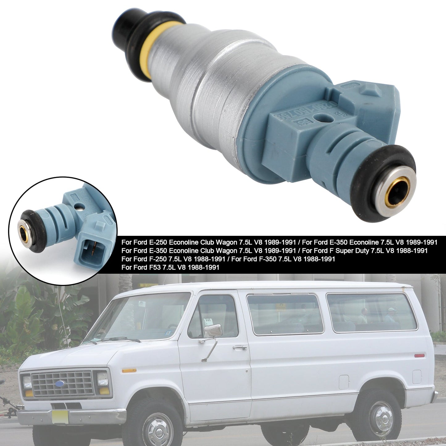 1988–1991 Ford E-250 E-350 7,5 l V8 822–11120 1 Stück Einspritzdüse 0280150759