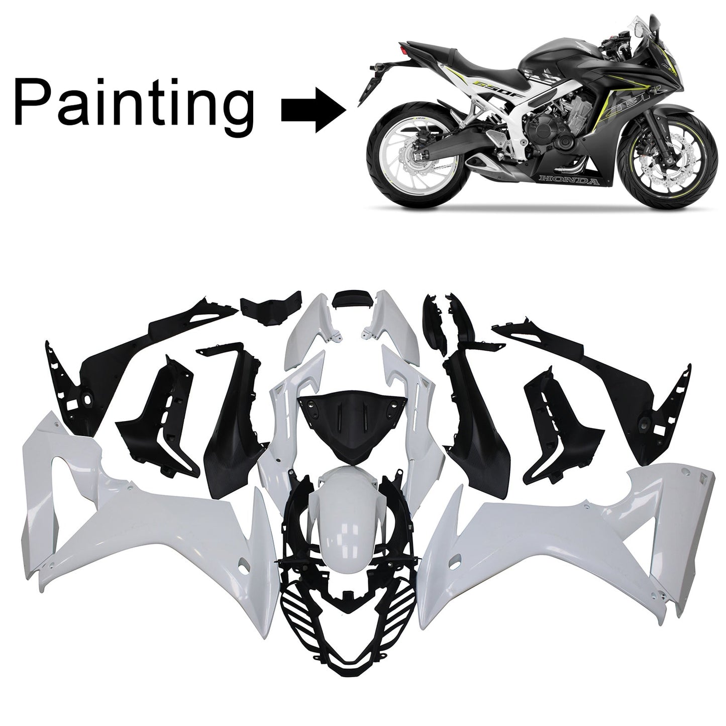 Amotopart Verkleidungsset für Honda CBR650F 2017–2019, Karosserie, Kunststoff, ABS