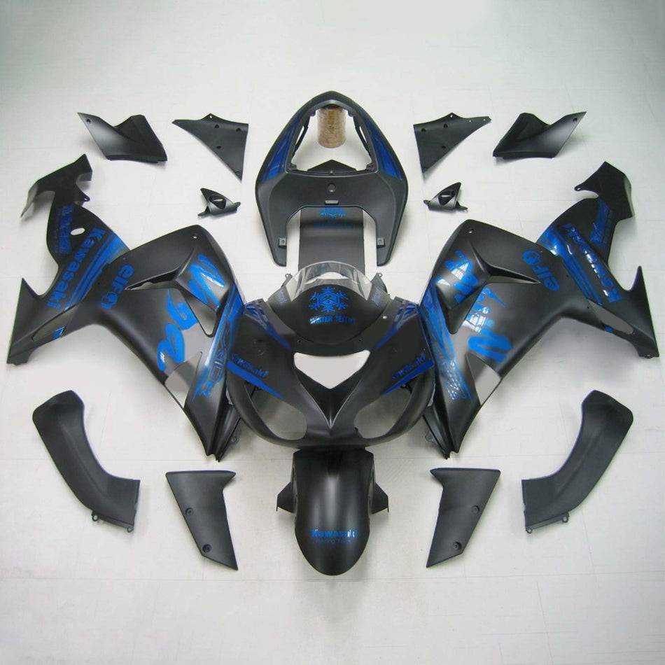 Kit de vente Amotopart Kawasaki ZX10R 2006-2007 Noir avec logo bleu