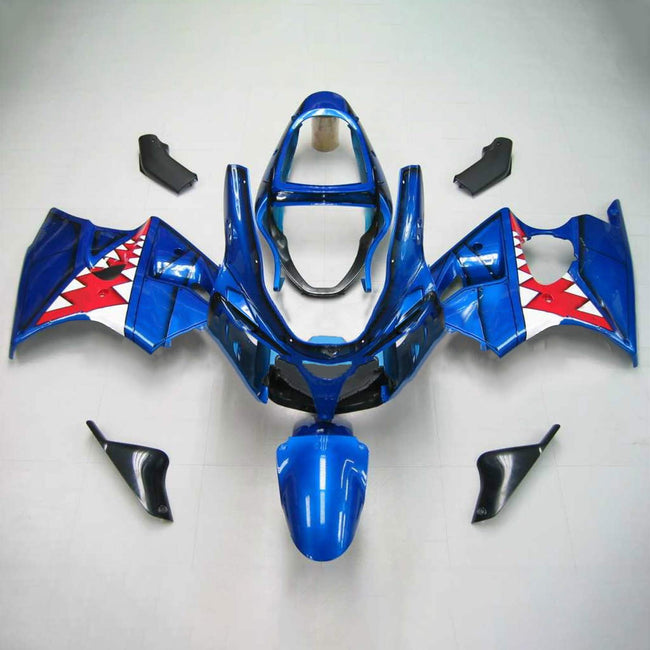 Amotopart 2000-2002 Kawasaki ZX6R Verkleidung Blue Shark Kit