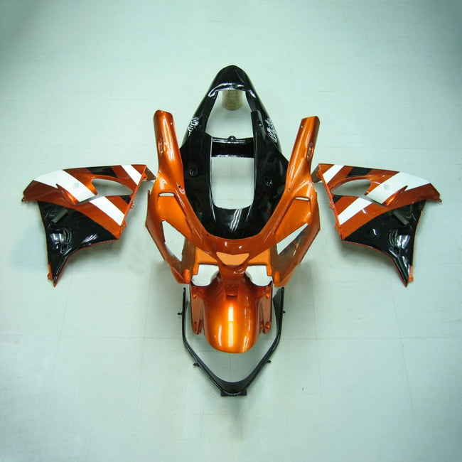 Amotopart Kawasaki 2002-2003 ZX9R Orange Schwarzverkleidungskit