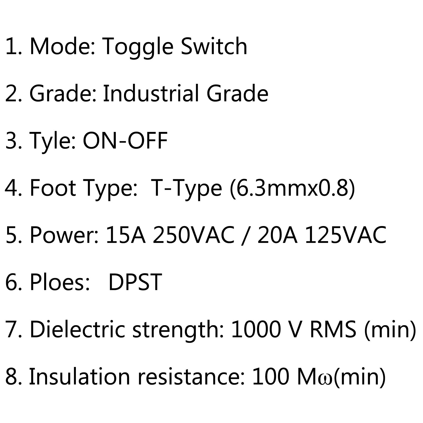 4Pcs 2 Terminal 4Pin ON-OFF 15A 250V Toggle Switch Boot DPST Industria ...