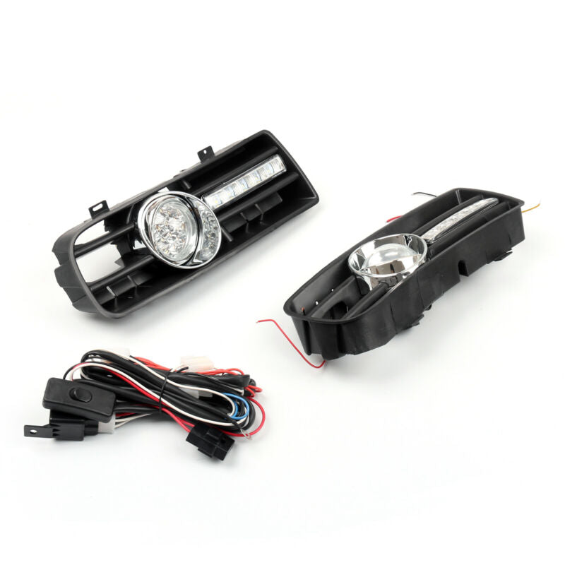 2x Phares antibrouillard 5 LED Grille de pare-chocs avant DRL Lampe pour 99-04 VW Golf MK4 GTI TDI