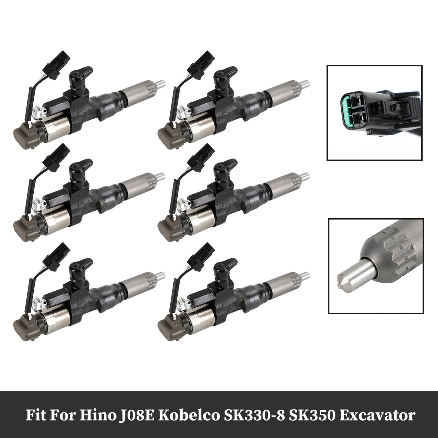 1984-2018 Hino J08E Kobelco 3.8 4.7 Injecteurs de carburant diesel 6PCS 095000-6593