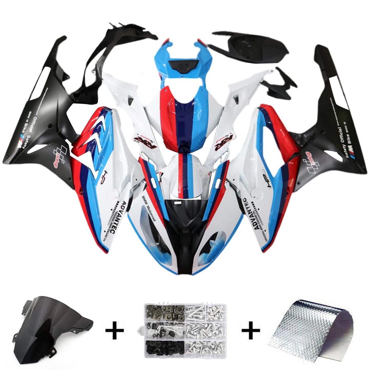 Amotopart BMW S1000RR 2015–2016 Verkleidungsset, Karosserie, Kunststoff, ABS