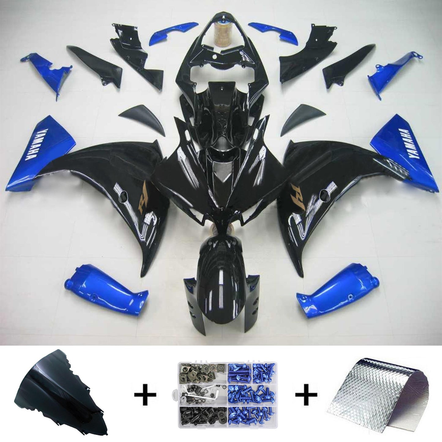 Amotopart Yamaha 2009-2011 YZF 1000 R1 Schwarzblau Abzugskit