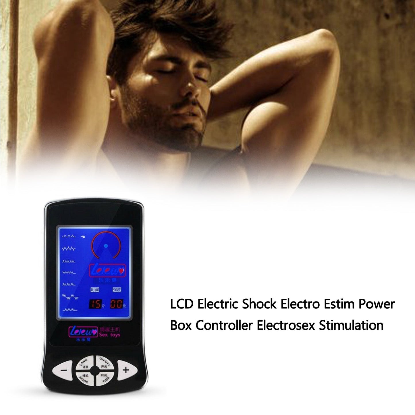 LCD Electric Shock Electro Schätzung Power Box Controller Elektrosex-Stimulation
