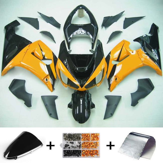 Amotopart Kawasaki 2005-2006 ZX6R 636 Schwarzorange Abzugskit