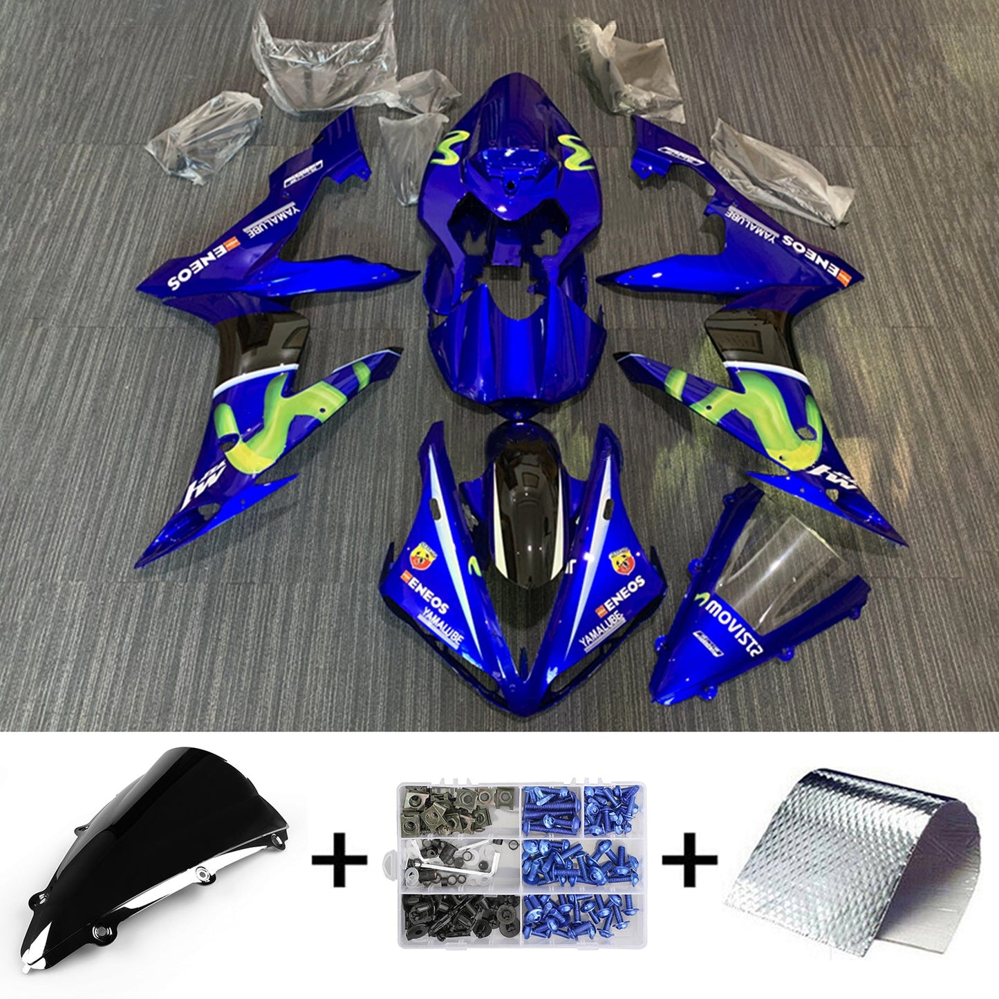 Amotopart Verkleidungsset für Yamaha YZF 1000 R1 2004–2006, Karosserie, Kunststoff, ABS