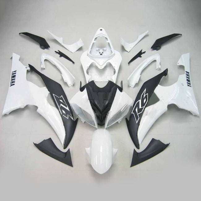 Amotopart Yamaha 2008-2016 YZF 600 R6 White Black Fearing Kit