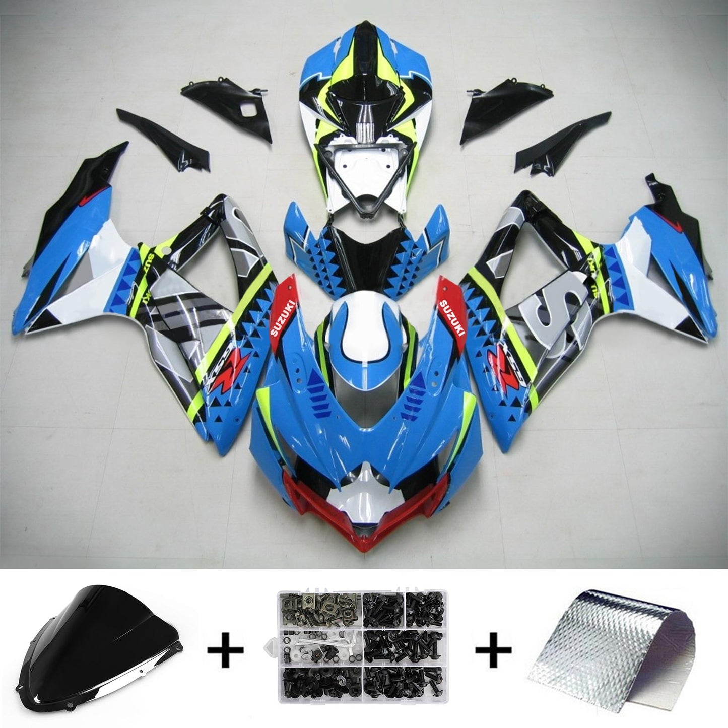 Amotopart Suzuki GSXR 600/750 2008-2010 Kit de carénage Corps Plastique ABS K8