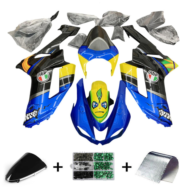 Amotopart Verkleidungsset für Kawasaki ZX6R 636 2007–2008, Karosserie, Kunststoff, ABS