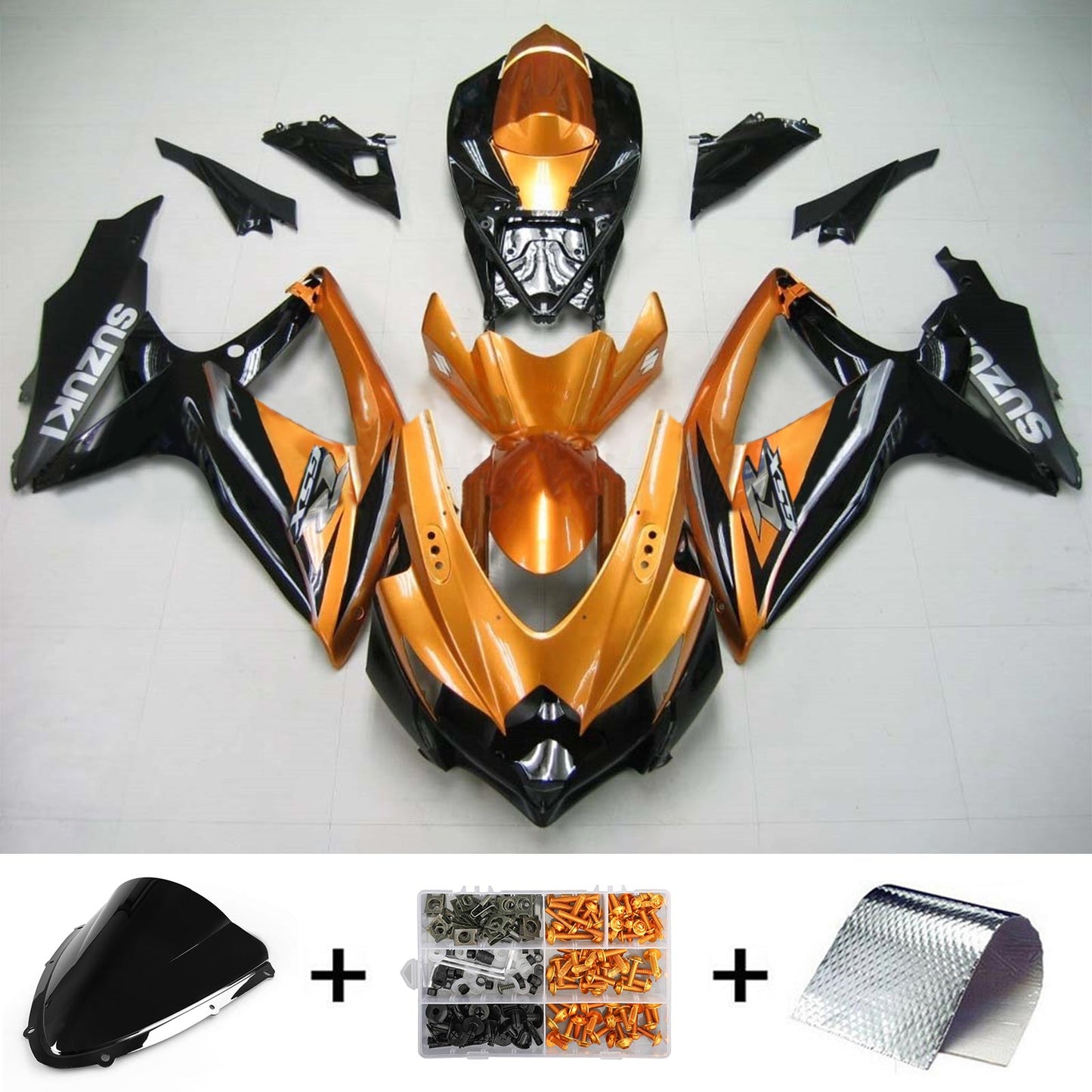 Amotopart Suzuki GSXR 600/750 2008-2010 Kit de carénage Corps Plastique ABS K8