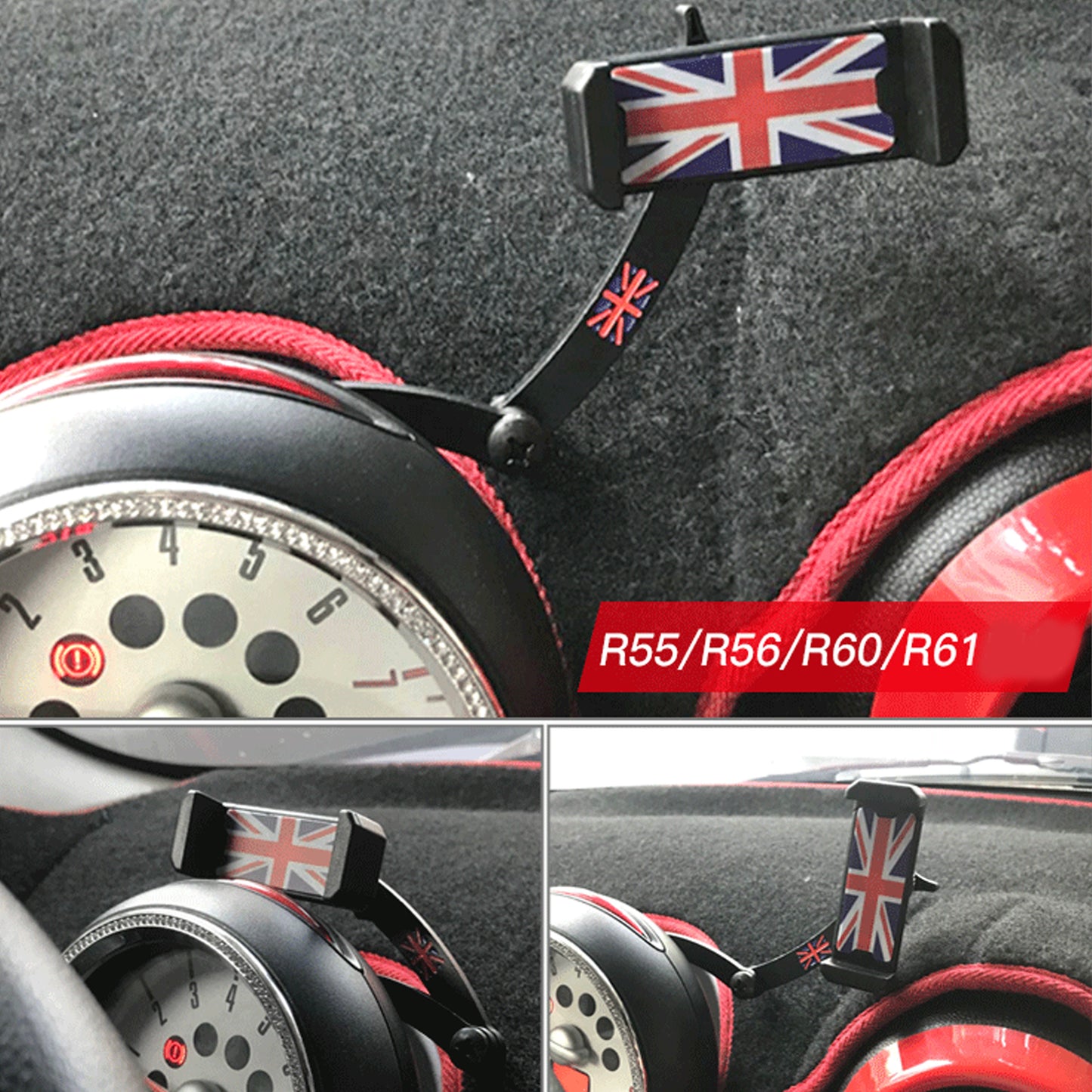 Support pliant pour téléphone portable Union Jack pour Mini Cooper R55/56/57/60/61 B