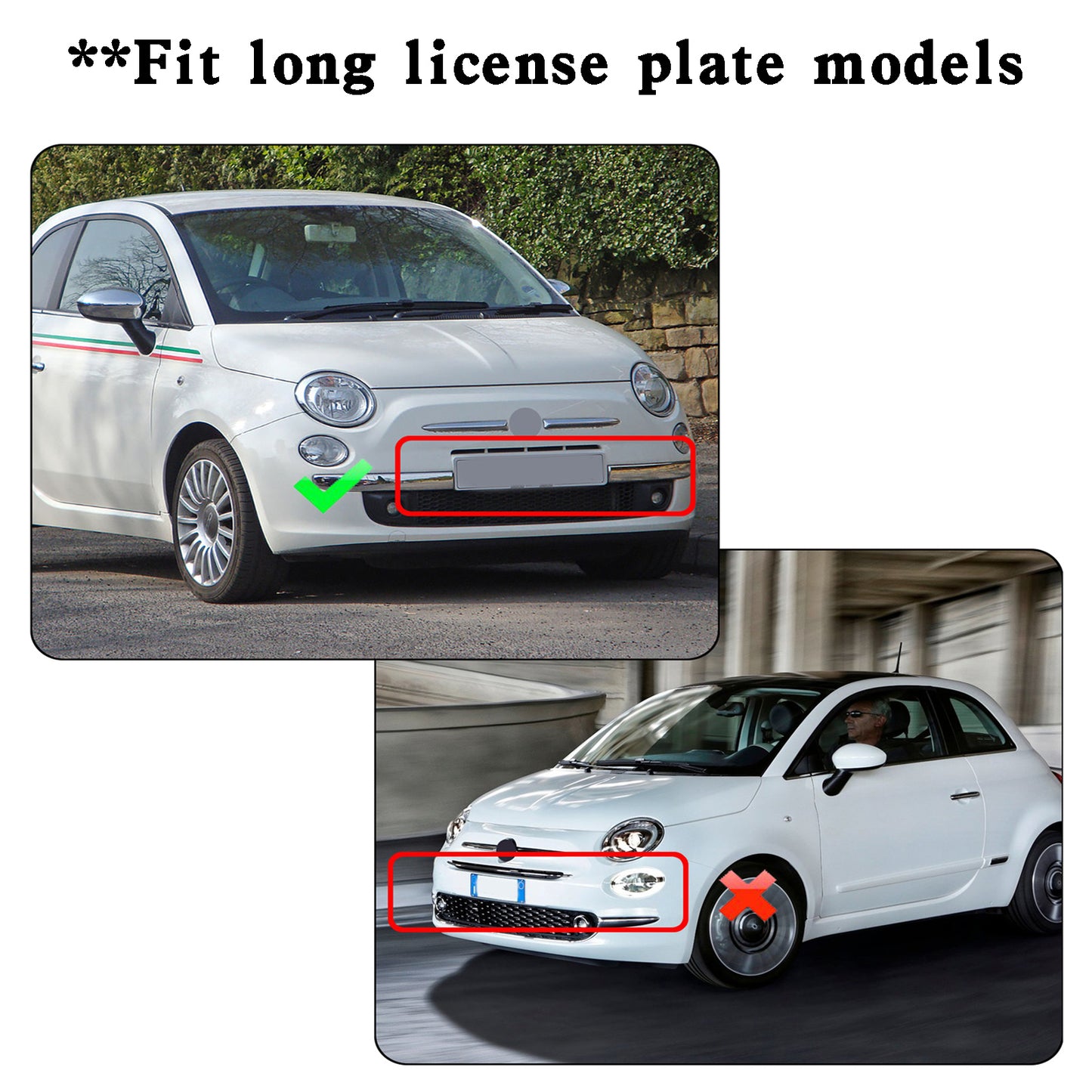 Paar Chrom Front Bumper Unterer Gießen Trim Für Fiat 500 2007-2015