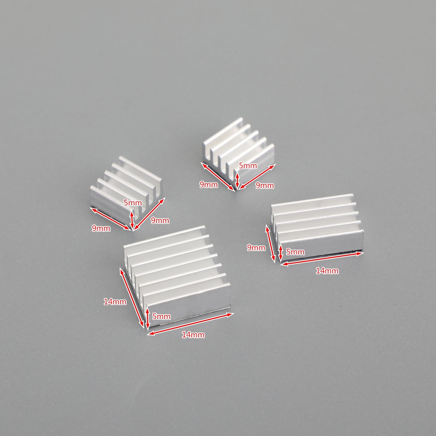 40 teiliges Kühlkörper Set für Raspberry Pi 4 Modell B 4B silber Heatsink Kit