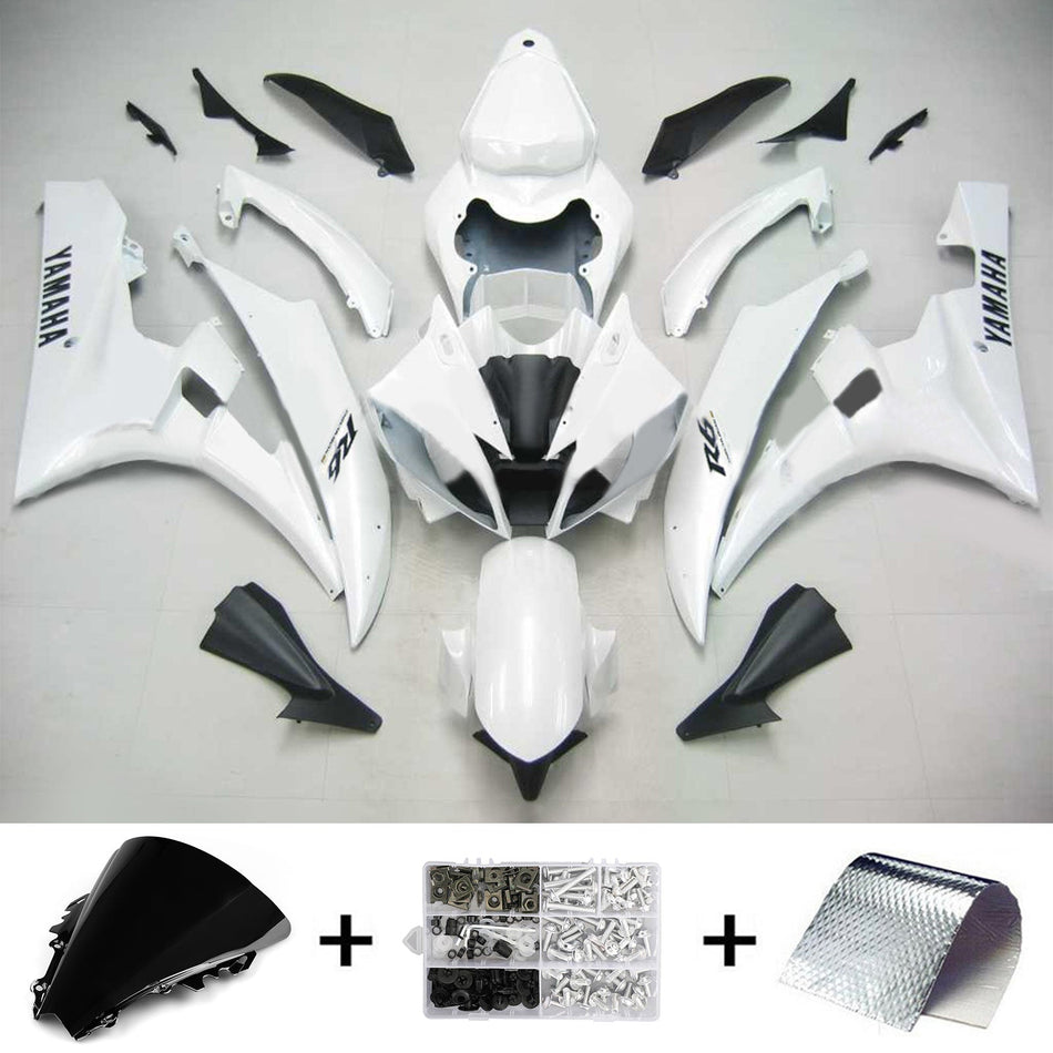 Amotopart Yamaha 2006-2007 YZF 600 R6 Kit de carénage blanc