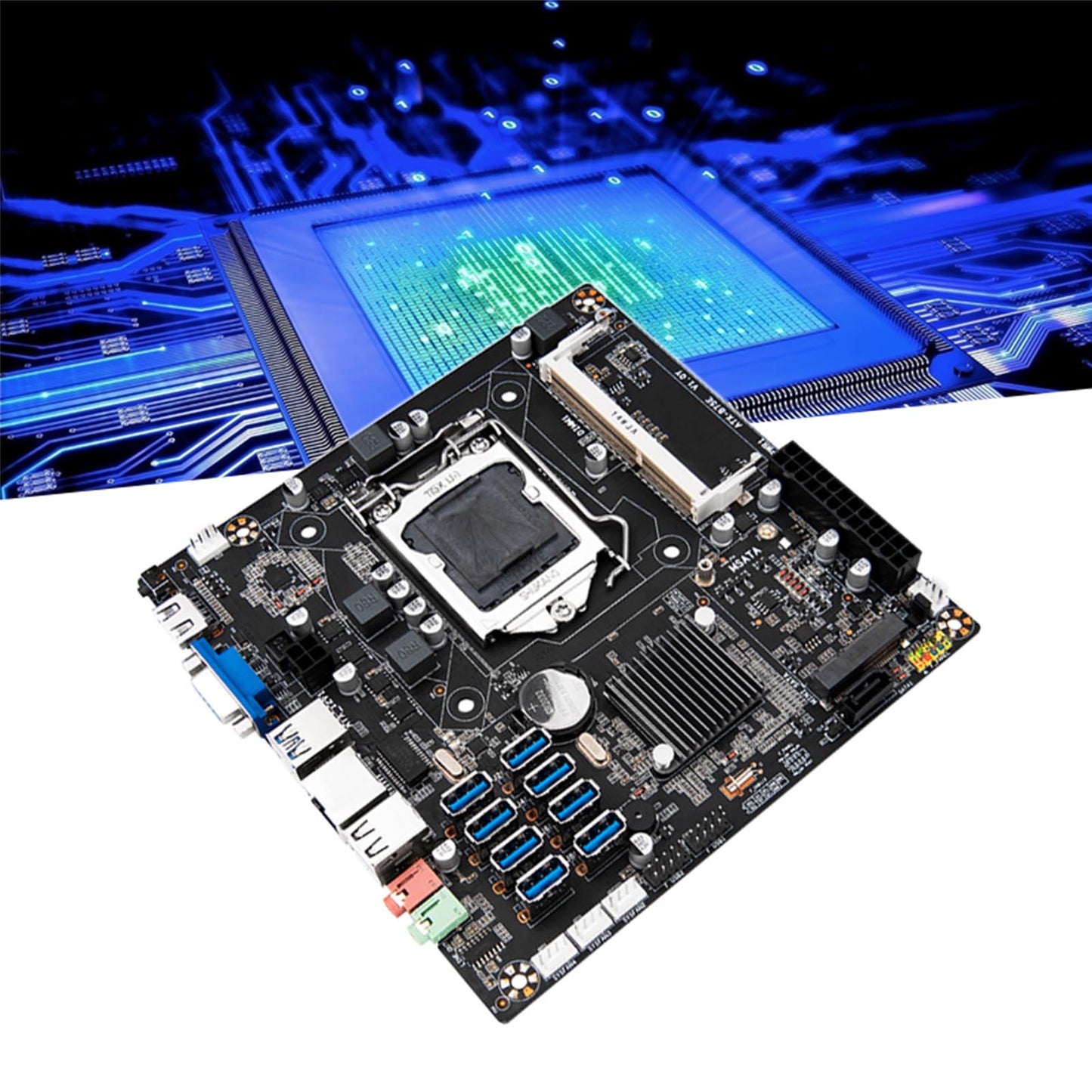 Carte mère minière avec CPU intégré + mémoire DDR3 + SSD MSATA + carte expert ventilateur