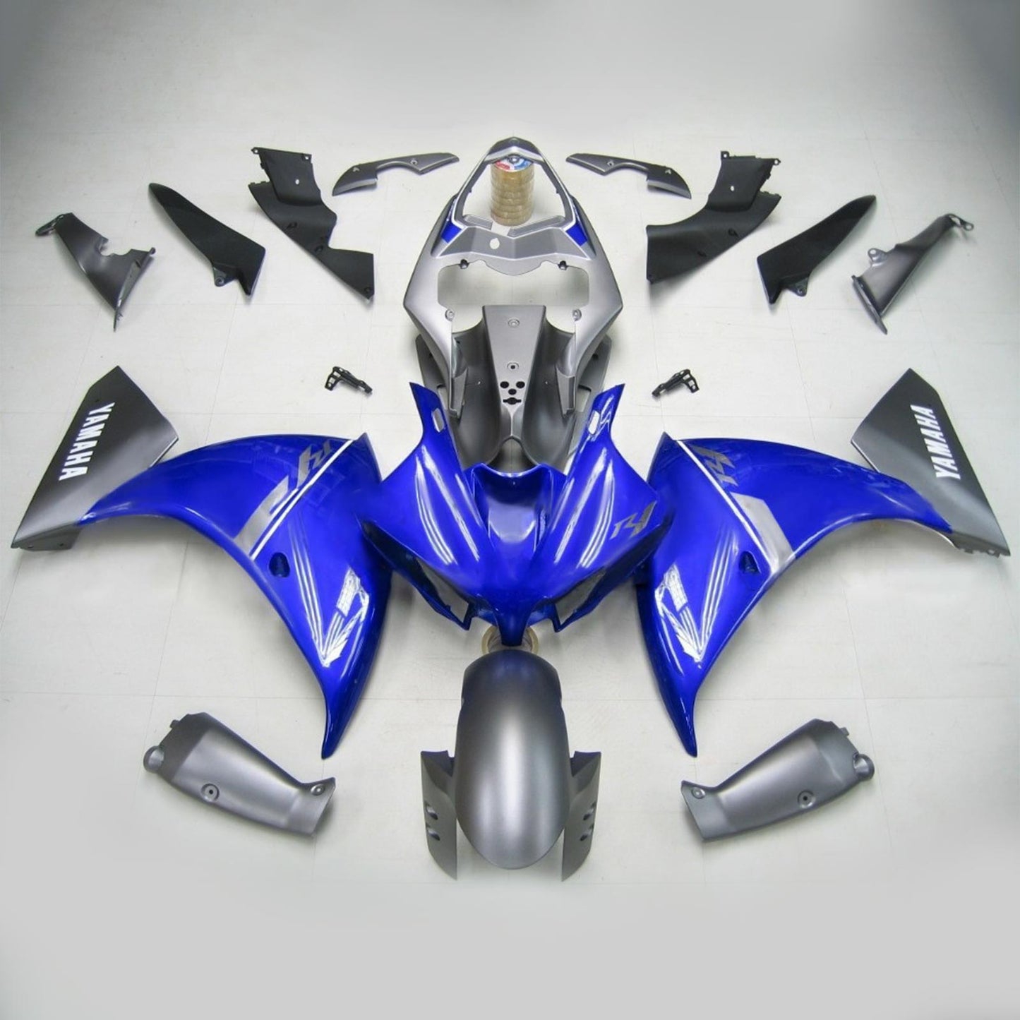 Amotopart Yamaha 2012-2014 YZF 1000 R1 Blue Grey Abzugskit