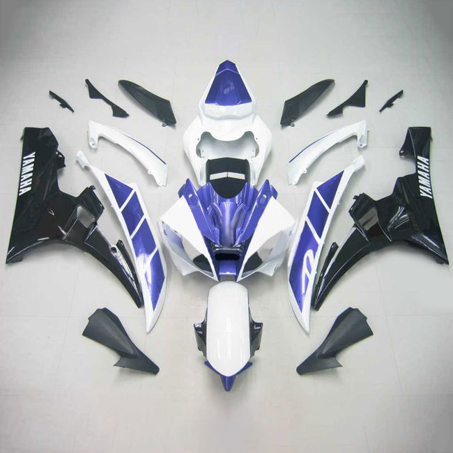 Amotopart Yamaha 2006-2007 YZF 600 R6 White Black Blue Fairing Kit