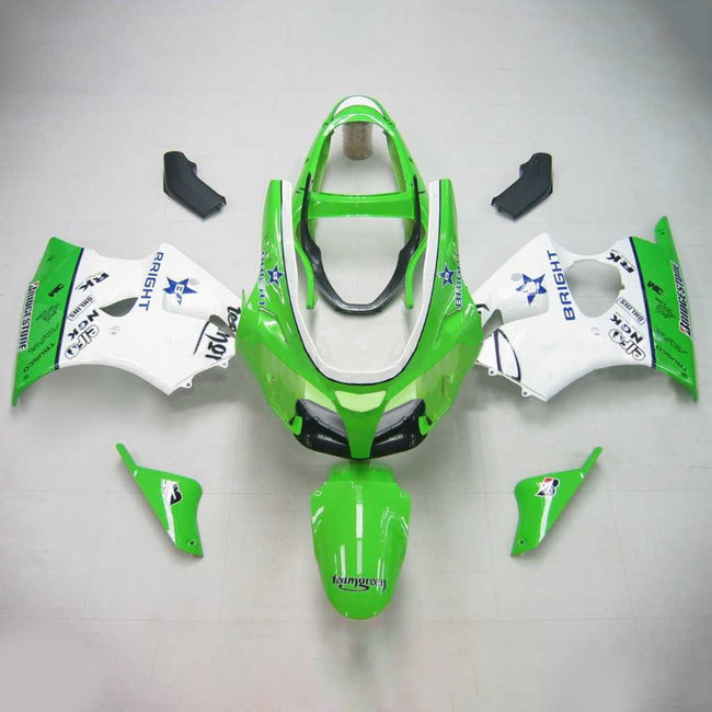 Amotopart 2000-2002 Kawasaki ZX6R Verkleidung Green White Kit