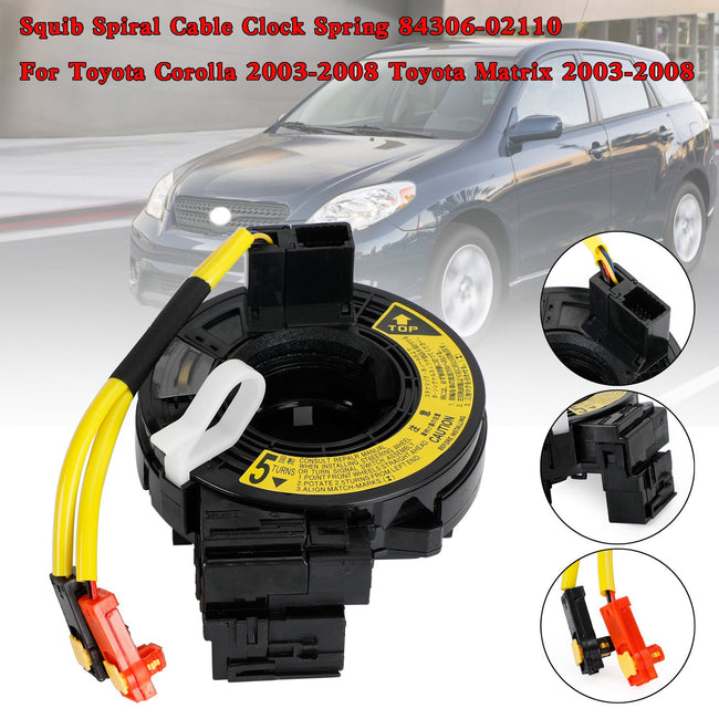 Squib Spiral Cable Clock Spring 84306-02110 pour Toyota Corolla 2003-2008 Générique