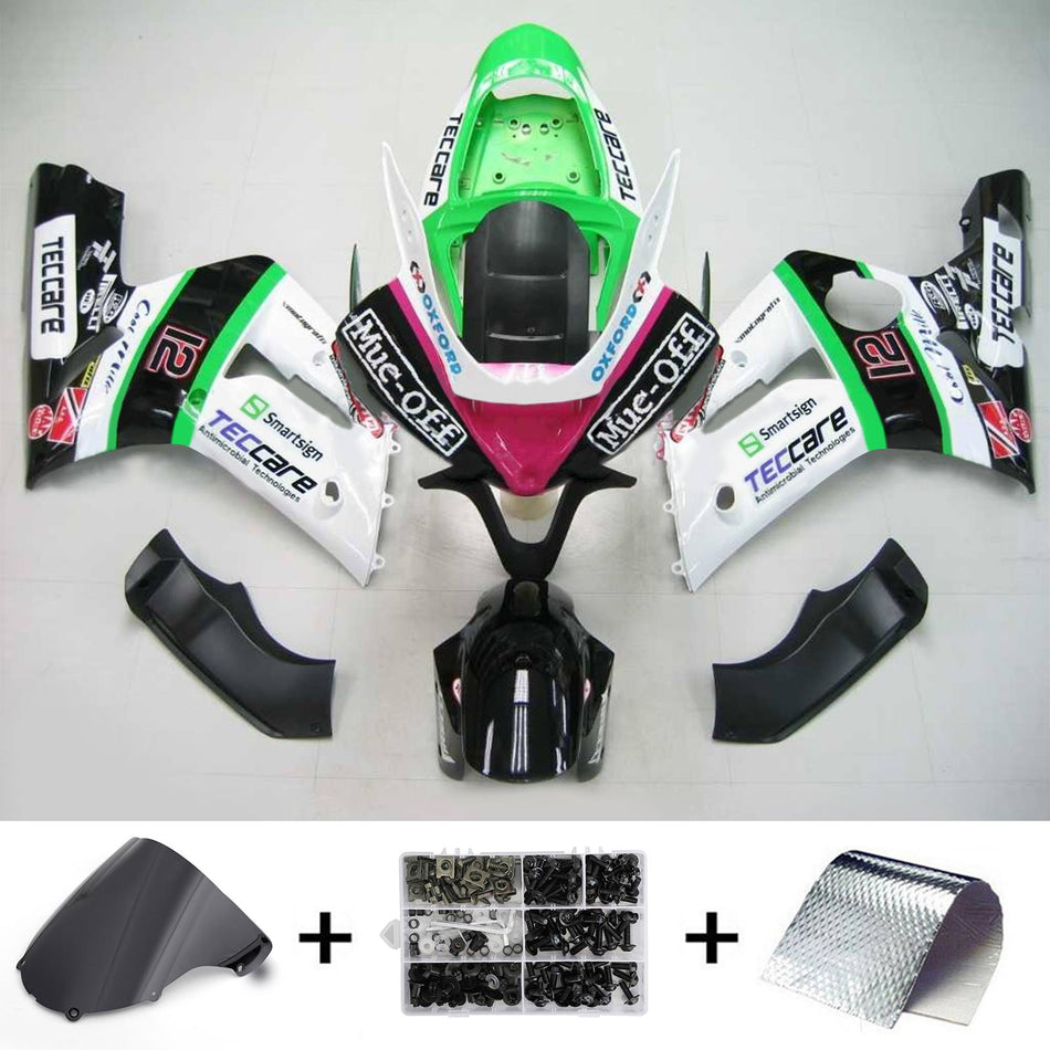 Amotopart 2003-2004 Kawasaki ZX6R 636 Schwarzwei?grün Abzugskit