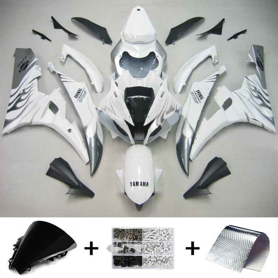 Amotopart Yamaha 2006-2007 YZF 600 R6 Blanc avec kit de vente ligne noire