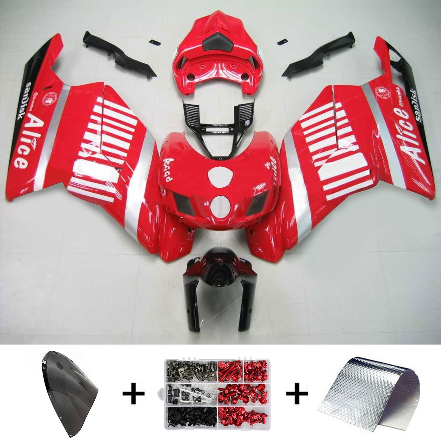 Amotopart Ducati 2005-2006 999/749 Red Mix White Fairing Kit