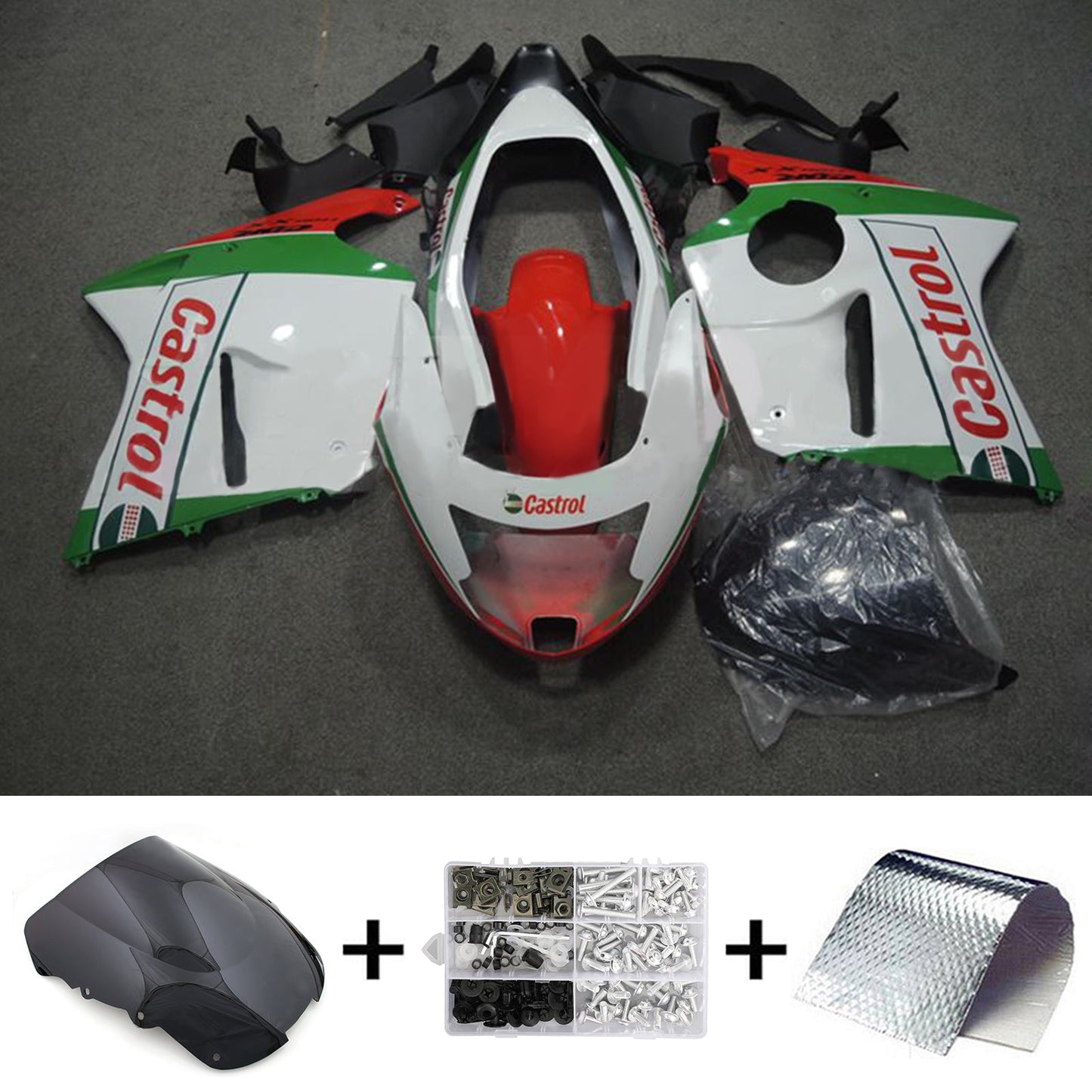 Amotopart Honda CBR1100XX SuperBlackBird 1996–2007 Verkleidungsset, Karosserie, ABS