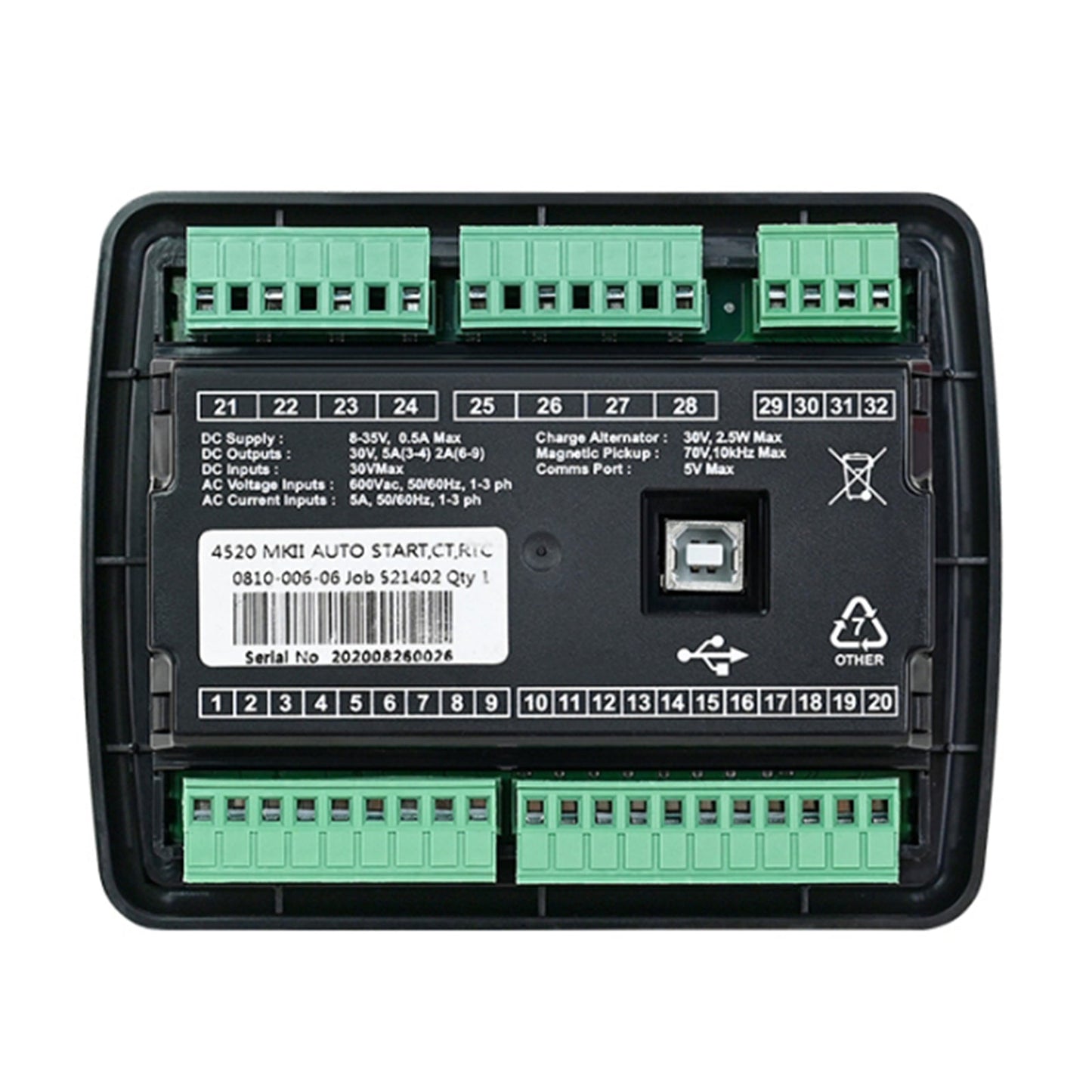 Generatorsteuerung DSE4520 LCD-Bildschirm 3-Phasen-Netzerkennungs-Steuerplatine