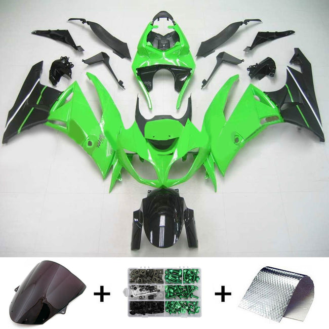 Amotopart Kawasaki 2009-2012 ZX6R 636 Kit Craignant Vert Noir