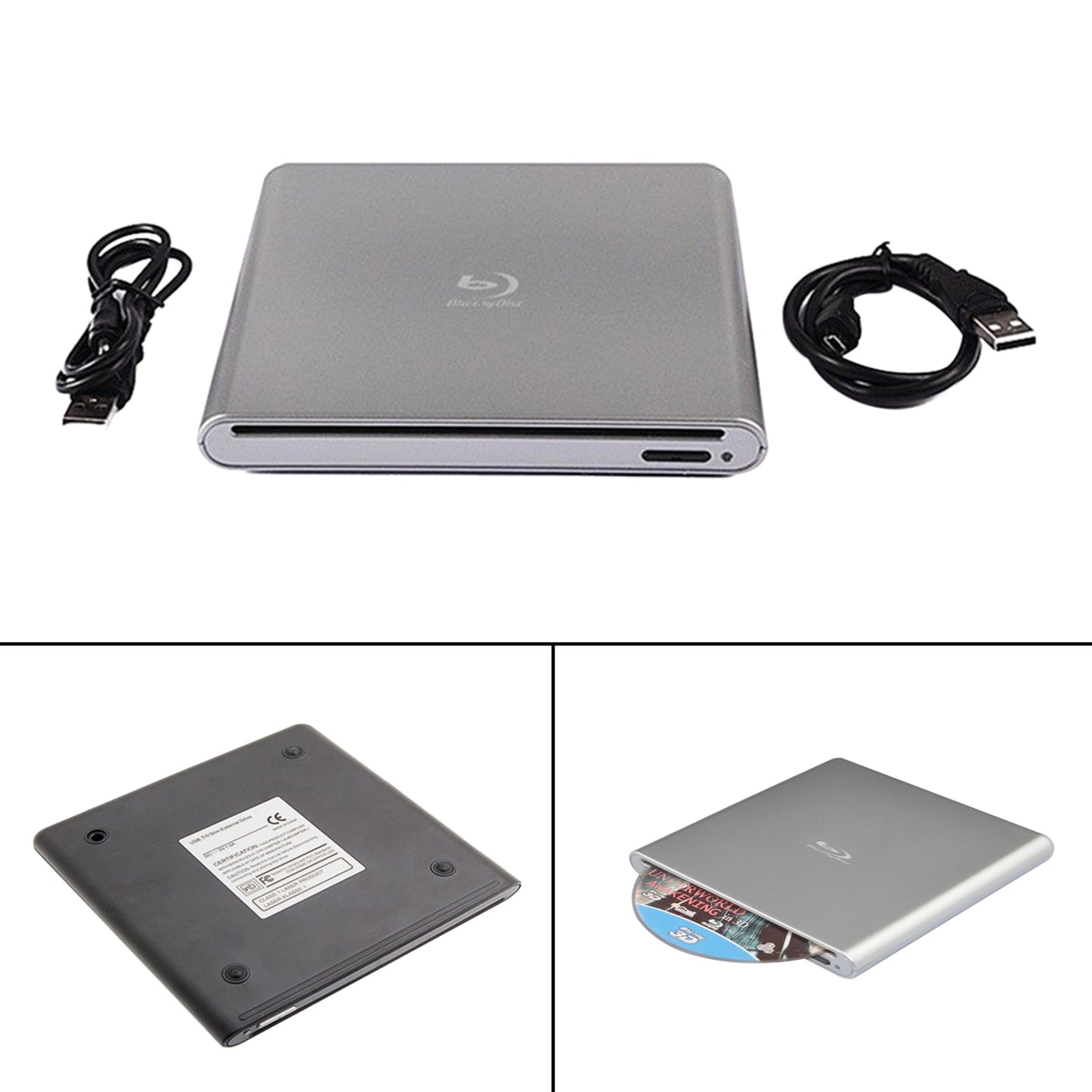 Graveur Blu Ray USB externe BD-R BD DVD CD RW graveur de disque lecteur de film pour ordinateur portable