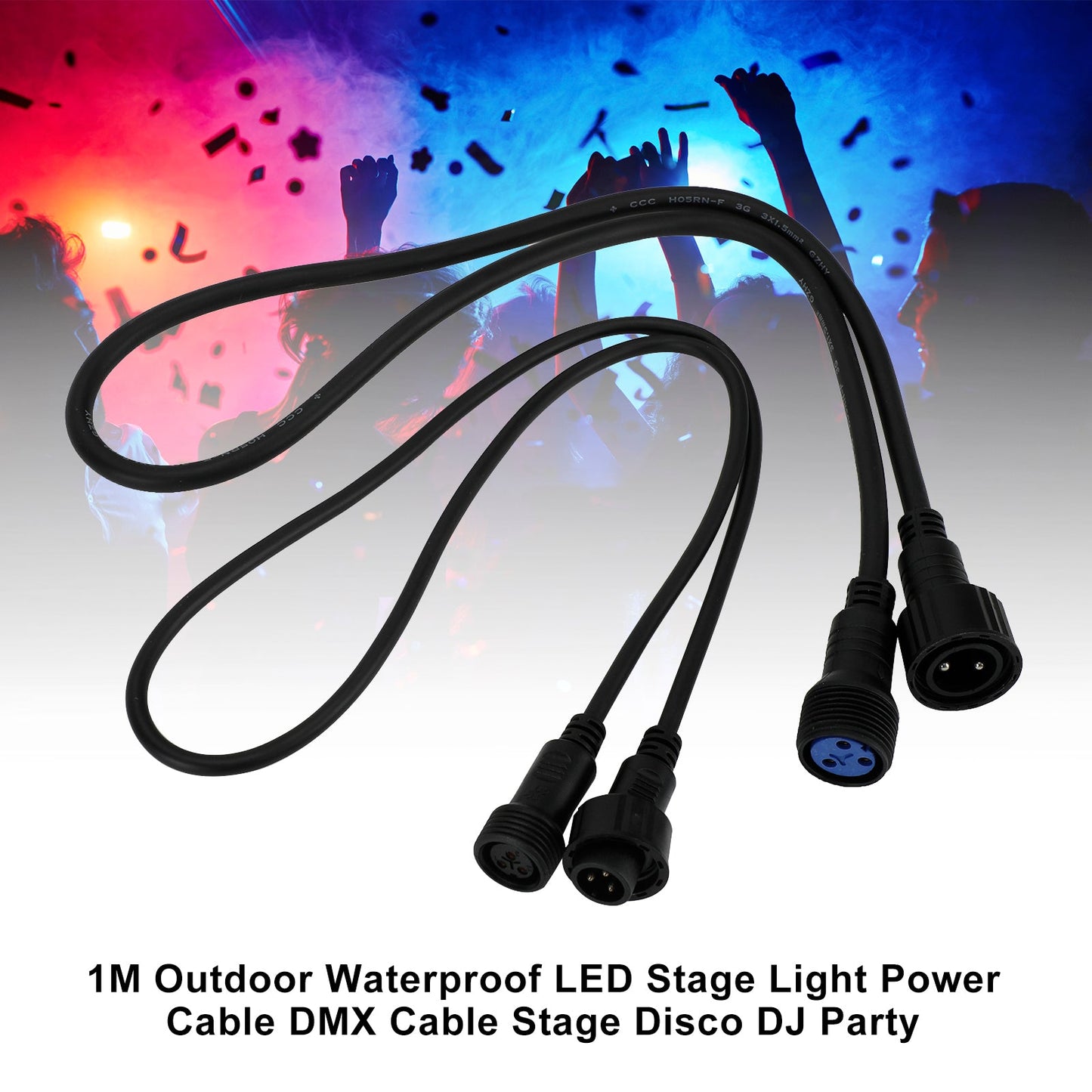 1M wasserdichtes LED-Bühnenlicht-Stromkabel für den Au?enbereich DMX-Kabel Bühnendisco DJ-Party