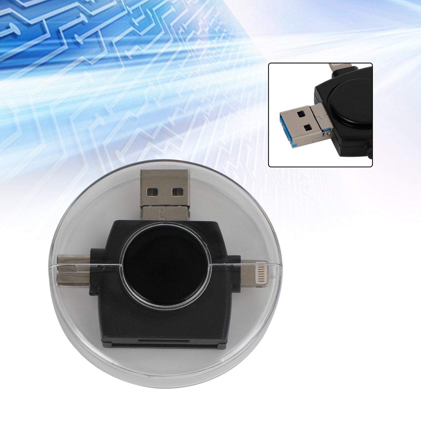 Adaptateur de lecture d'adaptateur de carte mémoire USB Micro SD TF 4 en 1 pour Android IOS