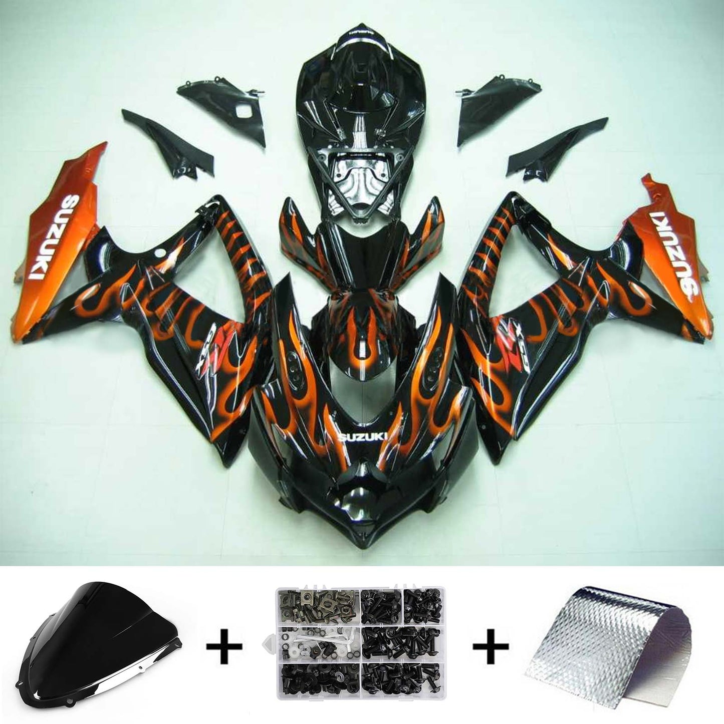 Amotopart Suzuki GSXR 600/750 2008-2010 Verkleidungskit Karosserie Kunststoff ABS K8