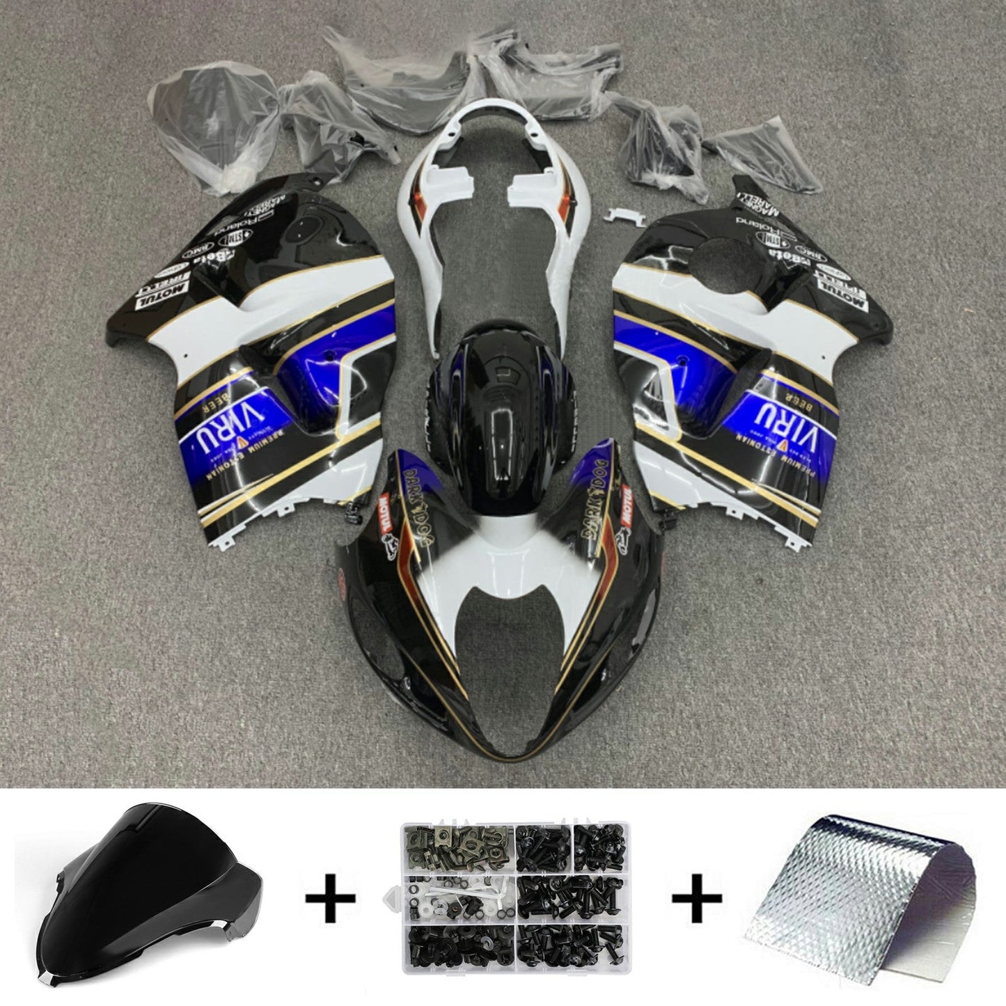 Amotopart Verkleidungsset für Suzuki Hayabusa GSX1300R 1999–2007, Karosserie, Kunststoff, ABS