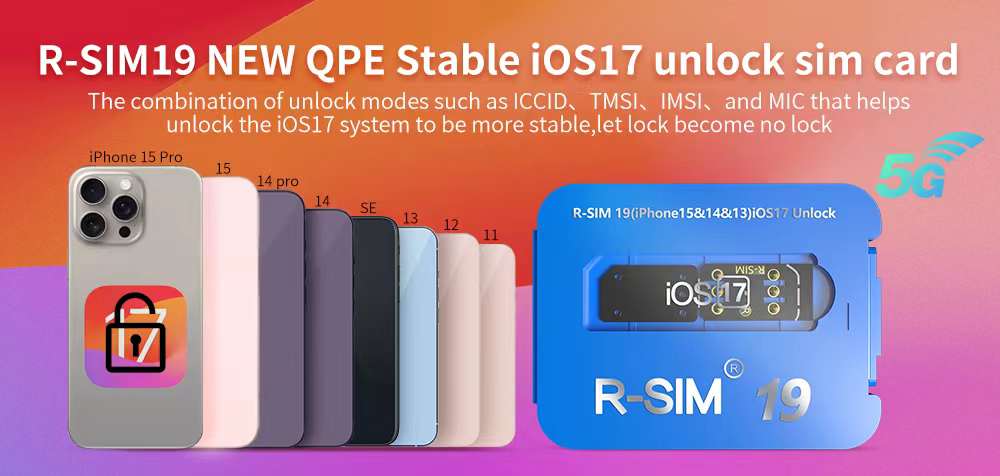 R-SIM19 NEUE QPE Stabile SIM-Karte zum Entsperren für iPhone 15 Plus 14 13 Pro Max 12 IOS17