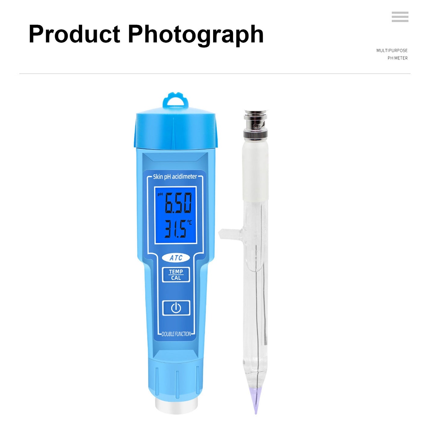 PH-Meter-Thermometer-Stift für Lebensmittel, Obst, Fleisch, Boden, Labor, digitaler S?ure-PH-Tester