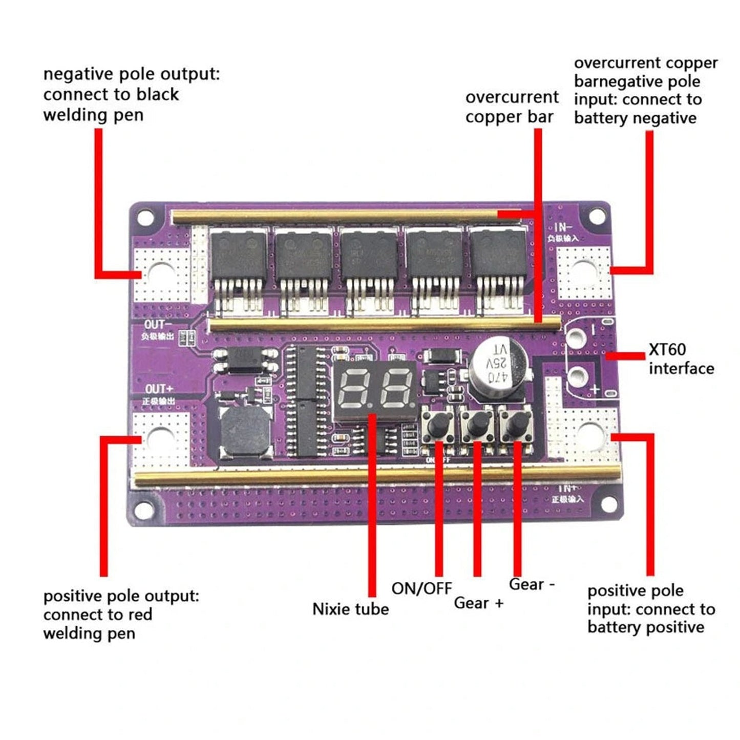 99 engrenages de puissance réglable Mini Spot Welder Control Board Kit de bricolage