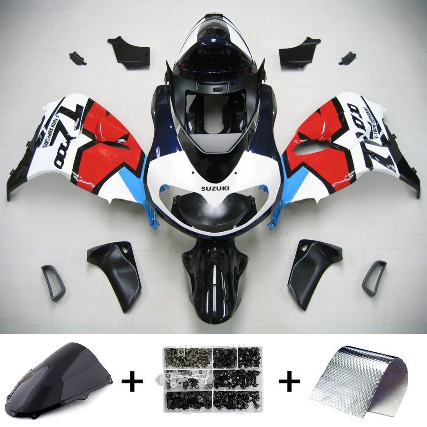 Amotopart Suzuki TL1000R 1998-2003 Verkleidungskit Karosserie Plastikabs ABS