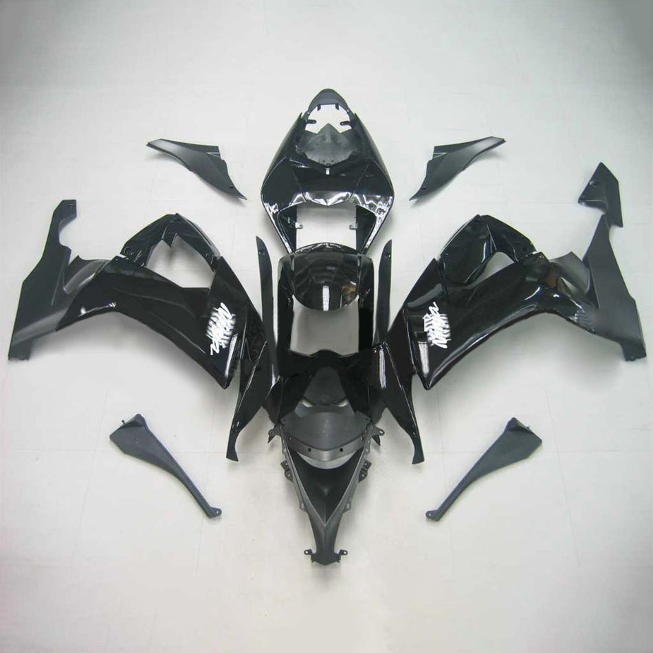 Amotopart Kawasaki ZX10R 2008-2010 GLOSSY & MATT Schwarzer Verkleidung Kit