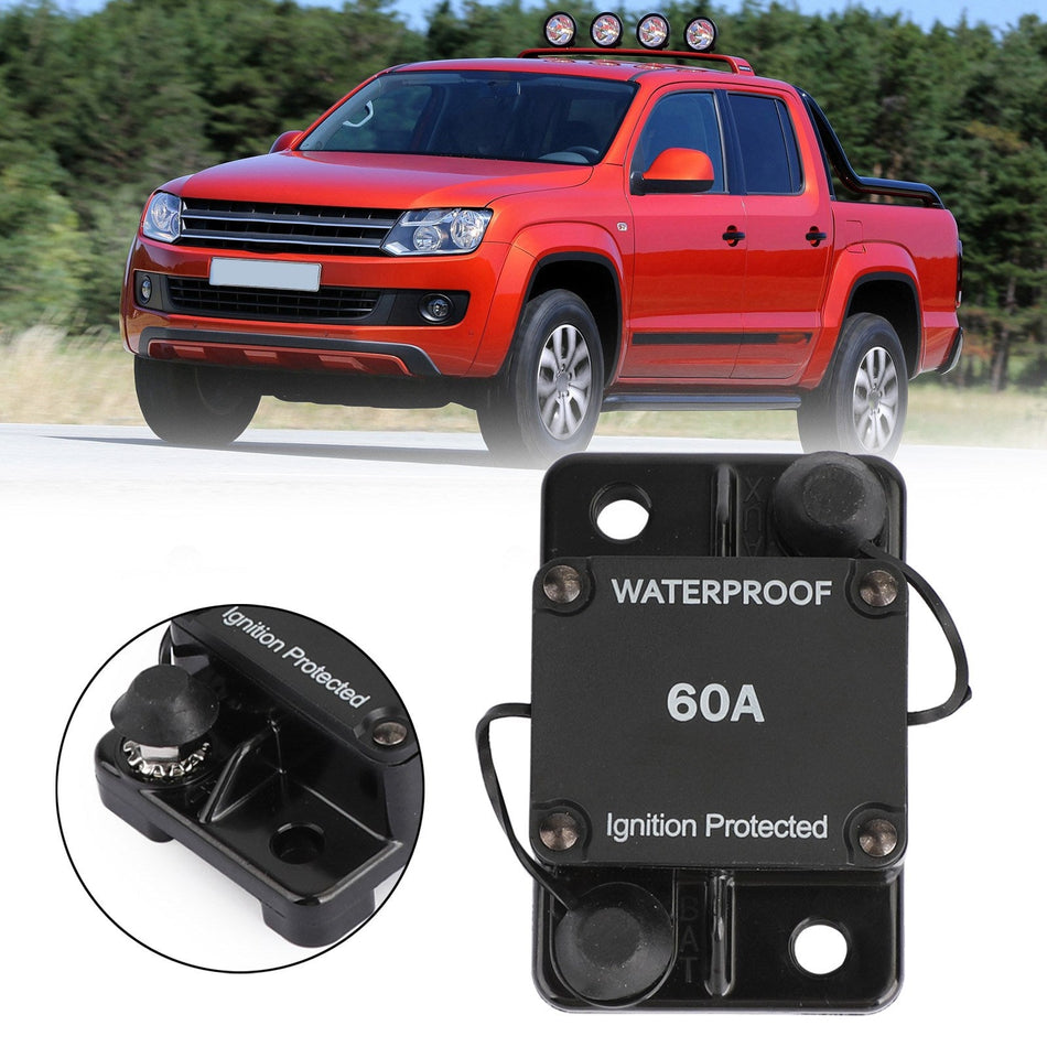 60A AMP Sicherungsautomat 12-48V DC Auto Boot Auto Reset Schalter IP67