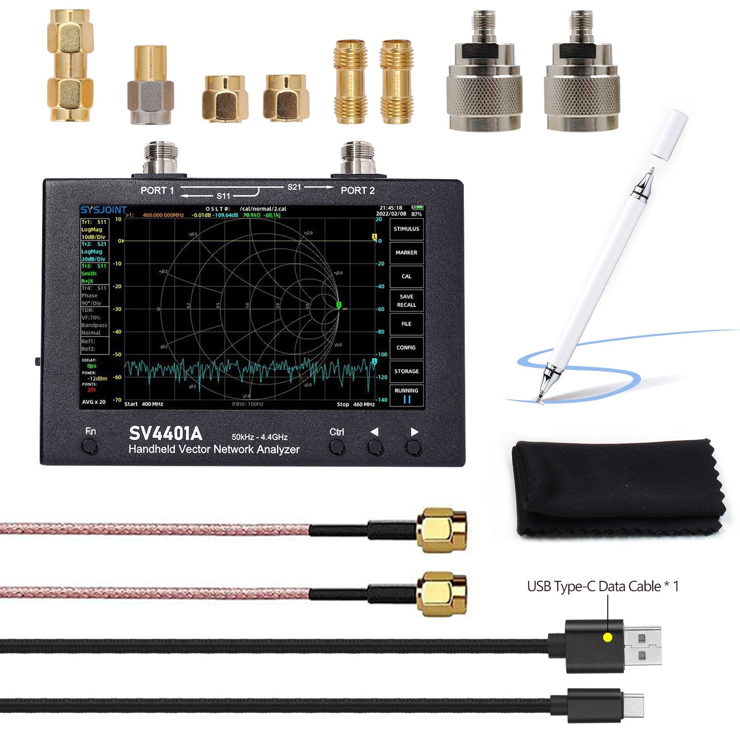 SV4401A 50 kHz-4,4 GHz Vektornetzwerk-Vektoranalysator 100 dB dynamischer NanoVNA