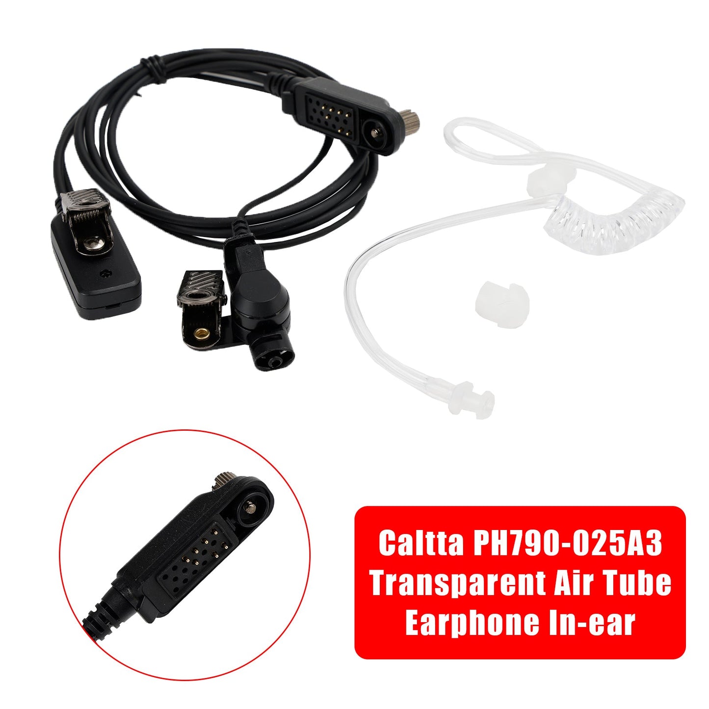 PH790-025A3 Walkie Talkie Transparentes Luftschlauch-Headset Passend für Caltta PH790